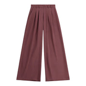 Pantaloni palazzo a vita alta con pinces donna bordeaux please