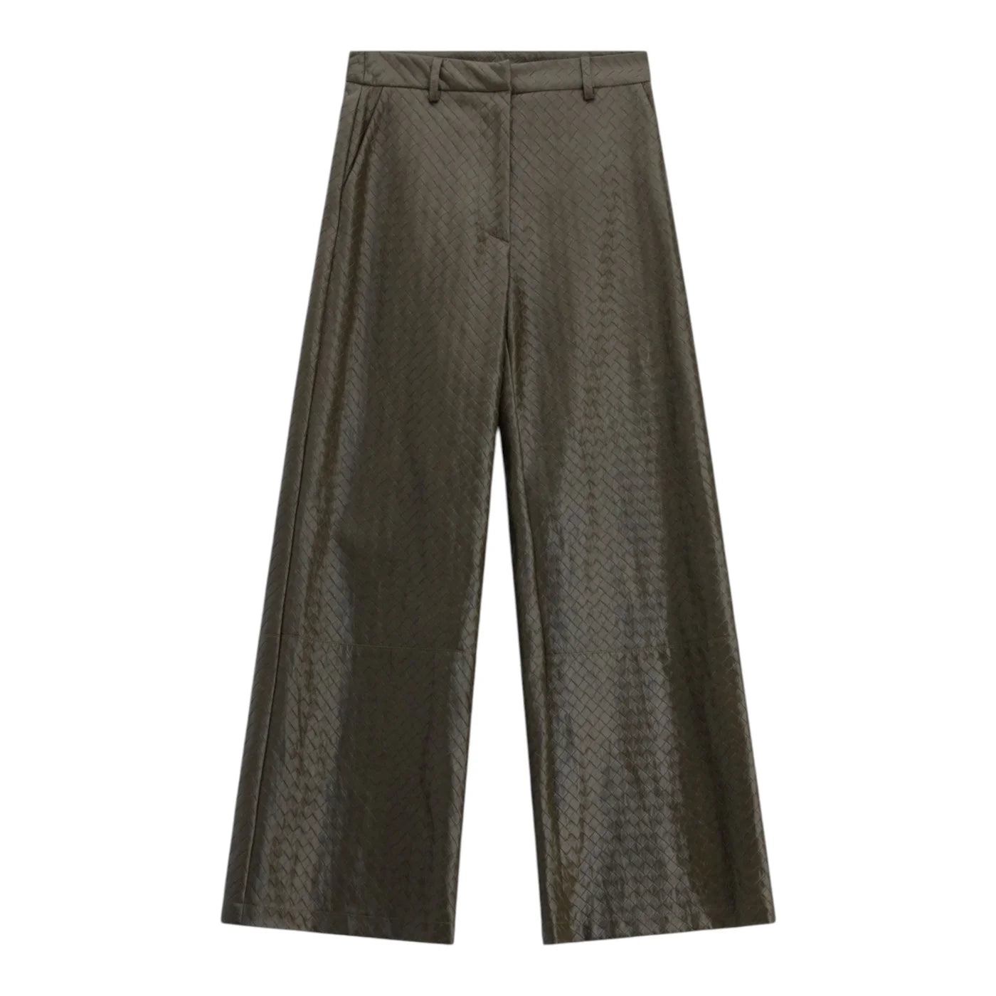 Pantaloni palazzo stampati vita alta donna marrone imperial