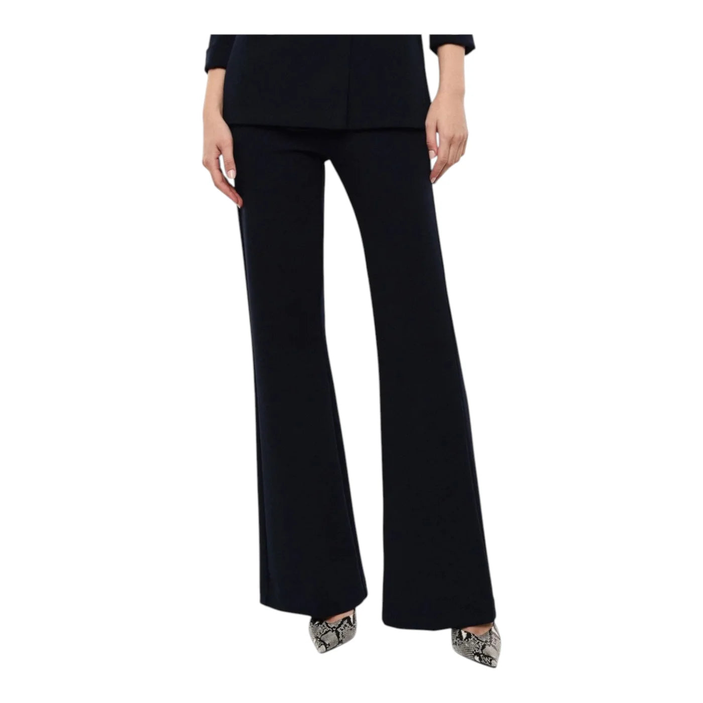 Pantaloni sartoriali linea affusolata donna blu imperial