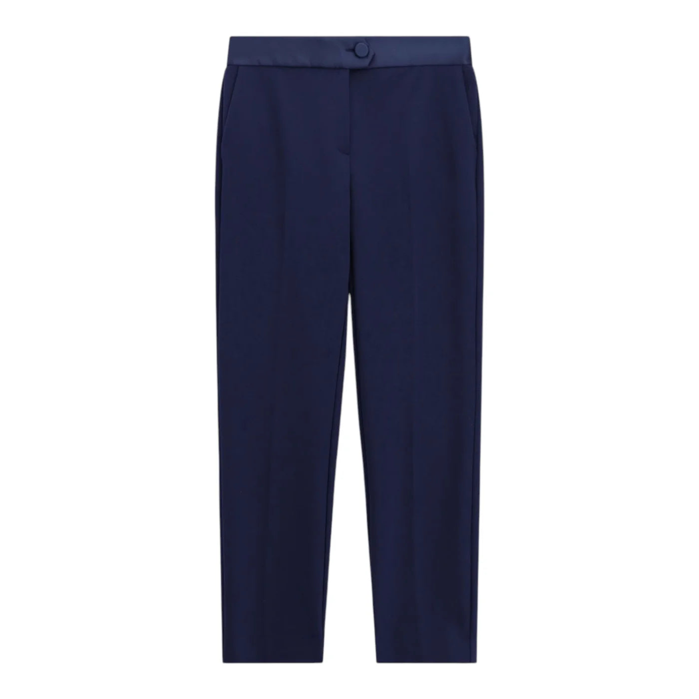 Pantaloni sartoriali linea affusolata donna blu imperial