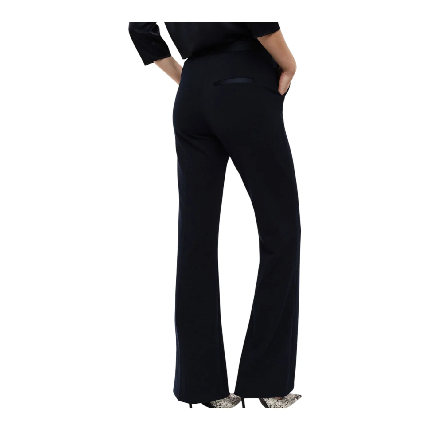 Pantaloni sartoriali linea affusolata donna blu imperial