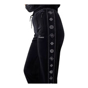Pantaloni tuta in ciniglia con strass donna nero guess
