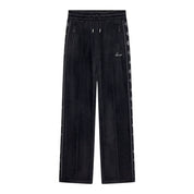 Pantaloni tuta in ciniglia con strass donna nero guess