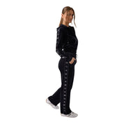 Pantaloni tuta in ciniglia con strass donna nero guess