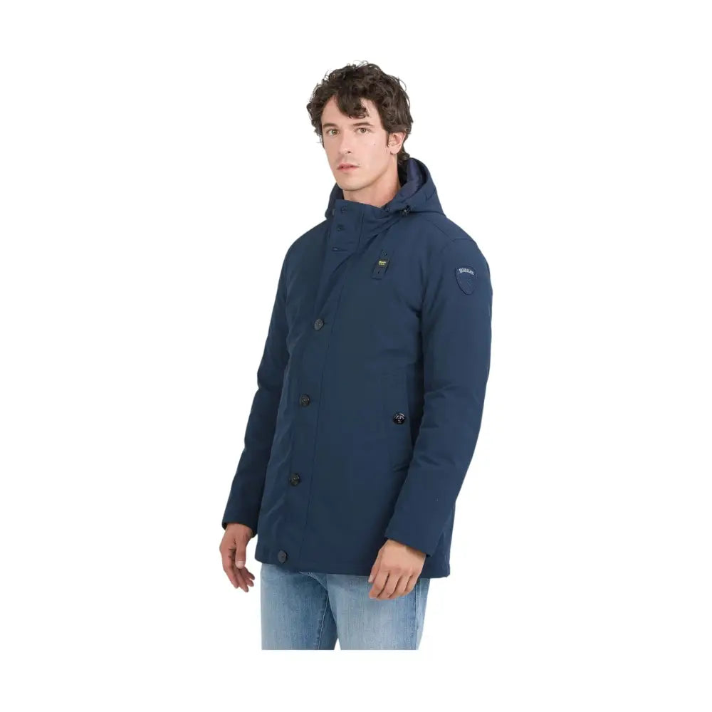Parka con cappuccio removibile chester Uomo Blauer Blauer