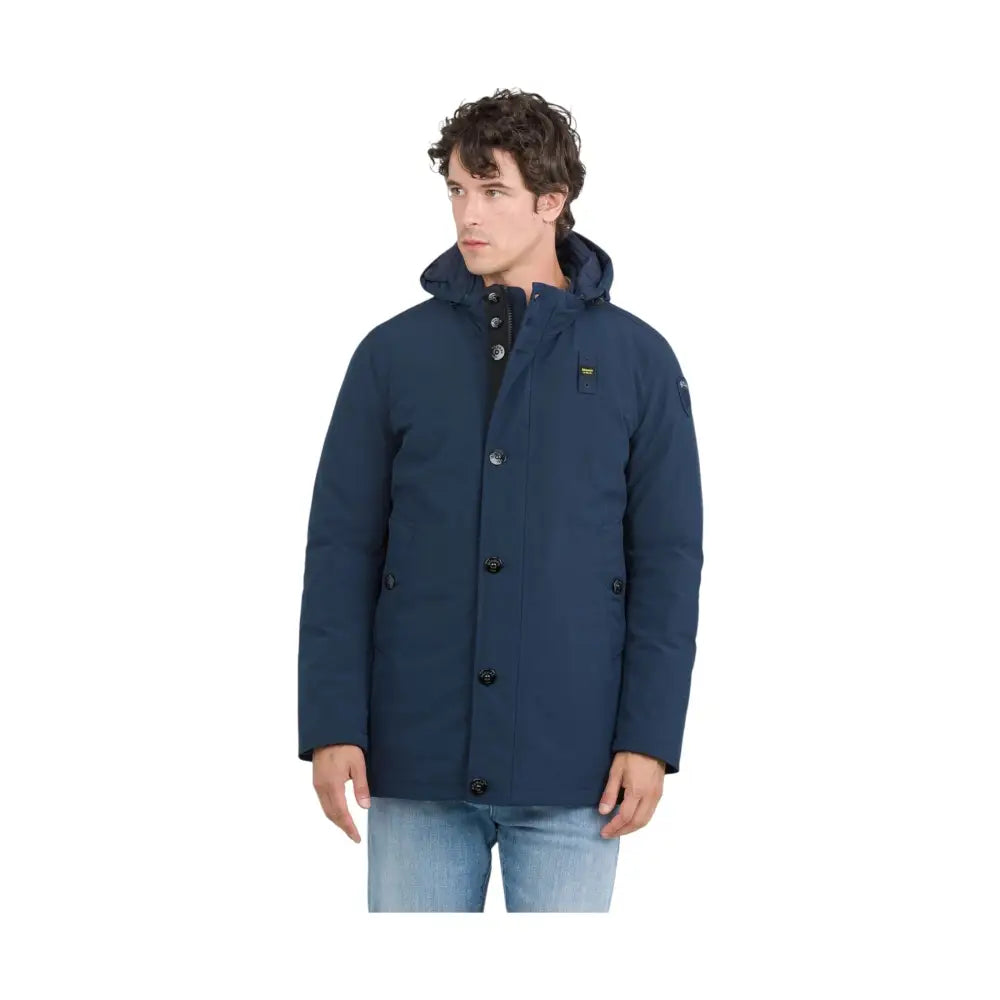 Parka con cappuccio removibile chester Uomo Blauer Blauer