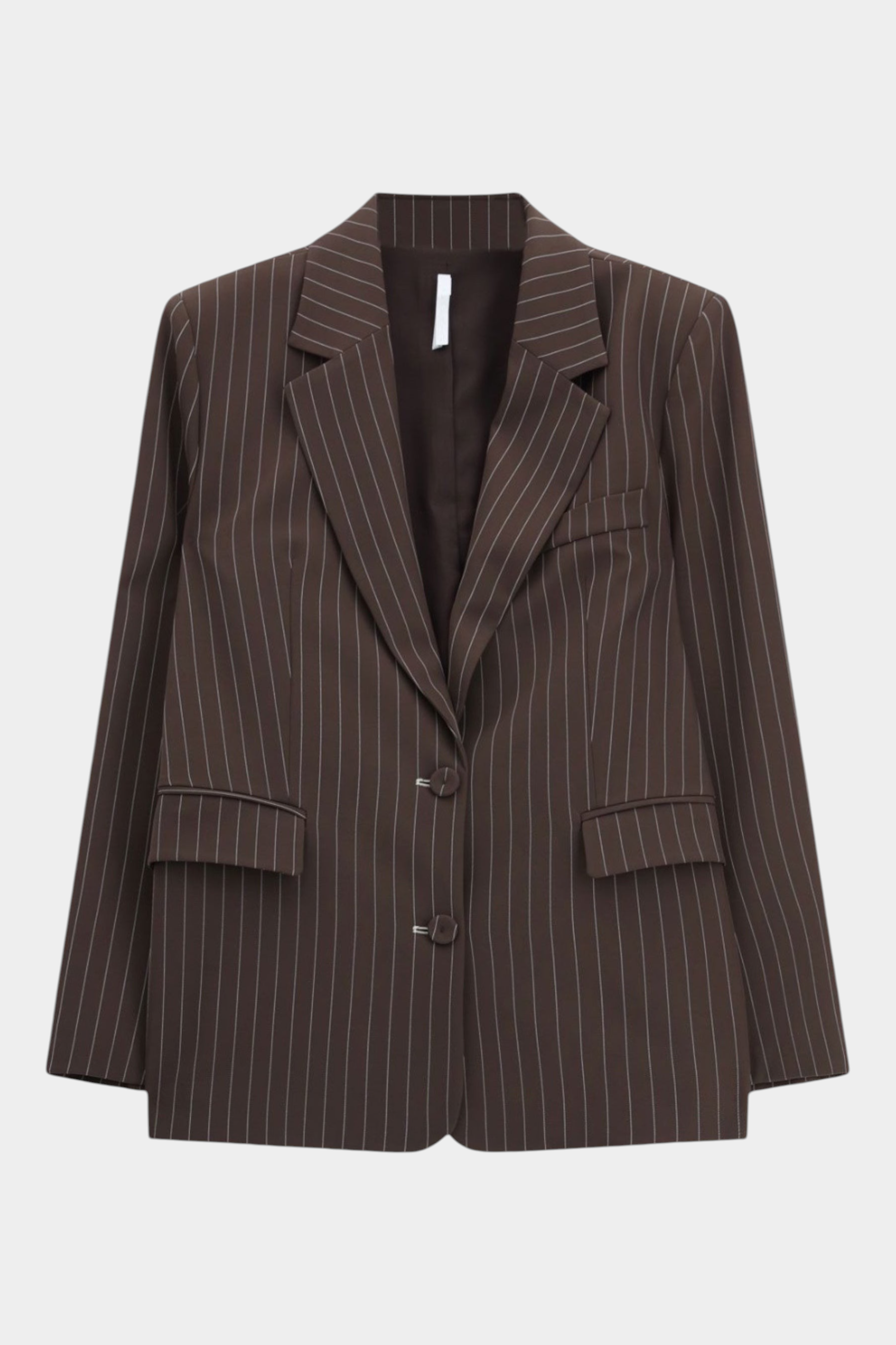 Blazer gessato regular-fit con tasche a filetto donna marrone imperial