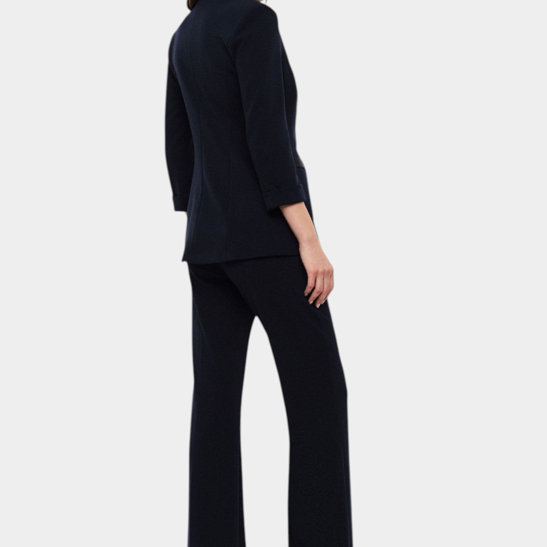 Pantaloni sartoriali linea affusolata donna blu imperial