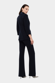 Pantaloni sartoriali linea affusolata donna blu imperial