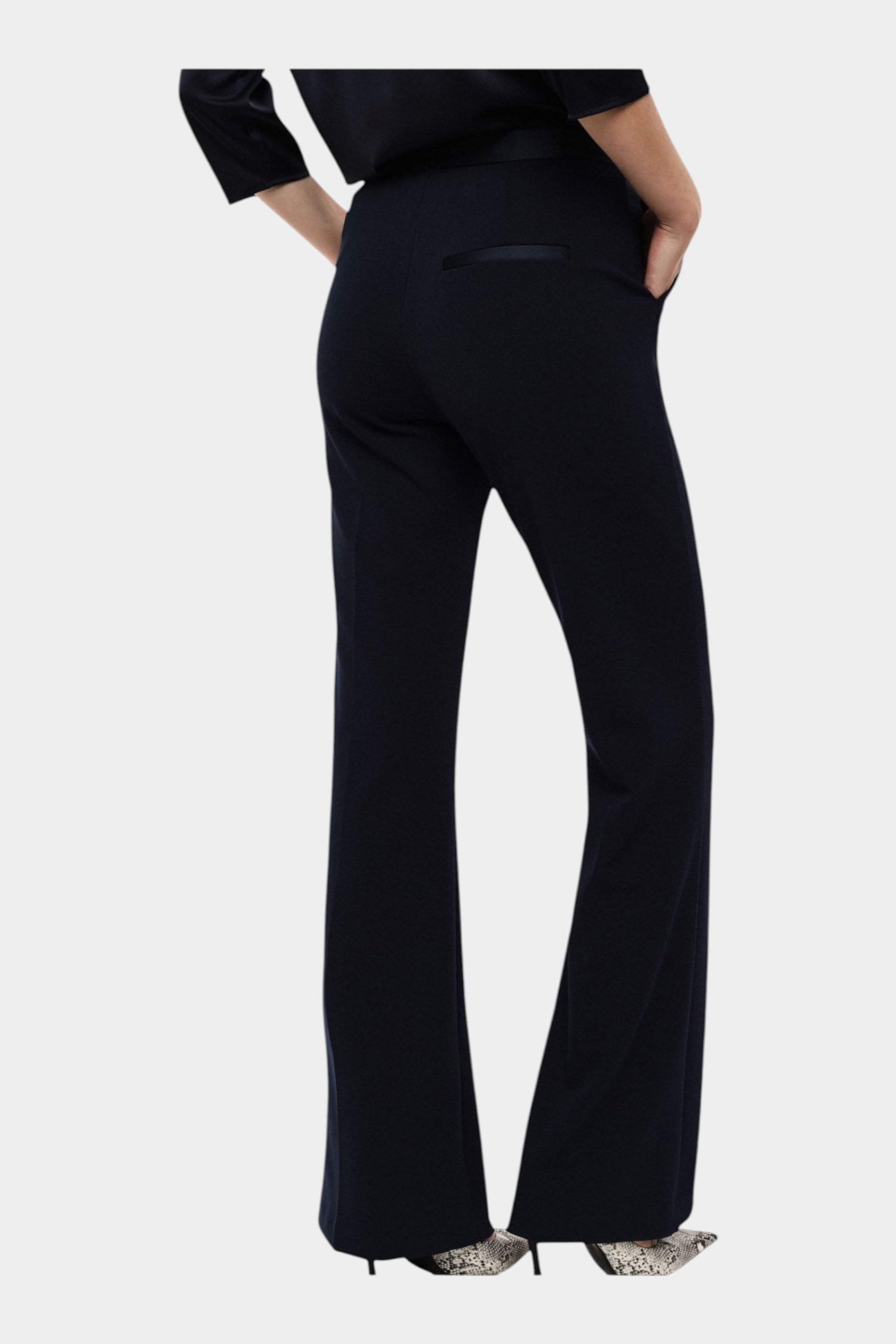 Pantaloni sartoriali linea affusolata donna blu imperial