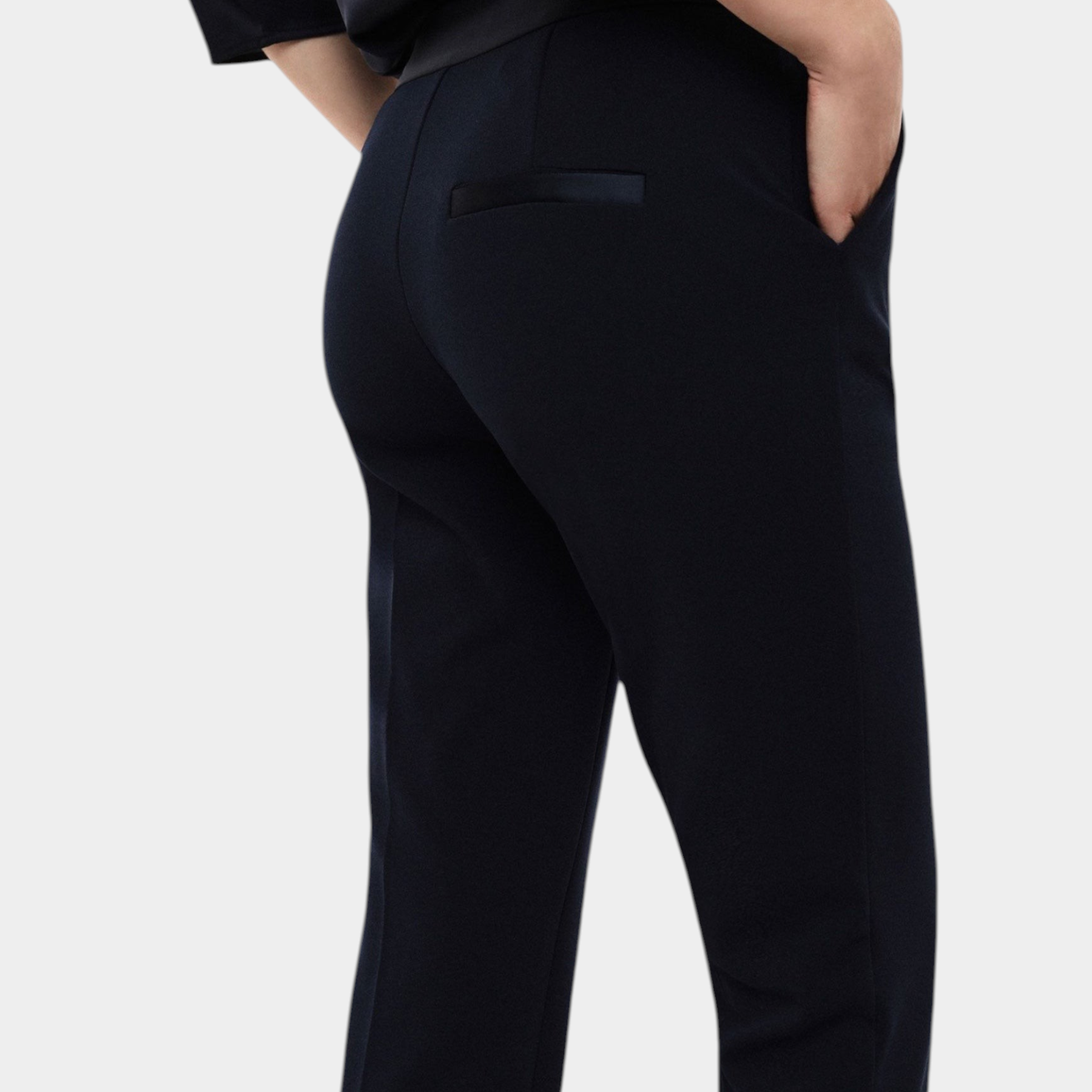 Pantaloni sartoriali linea affusolata donna blu imperial