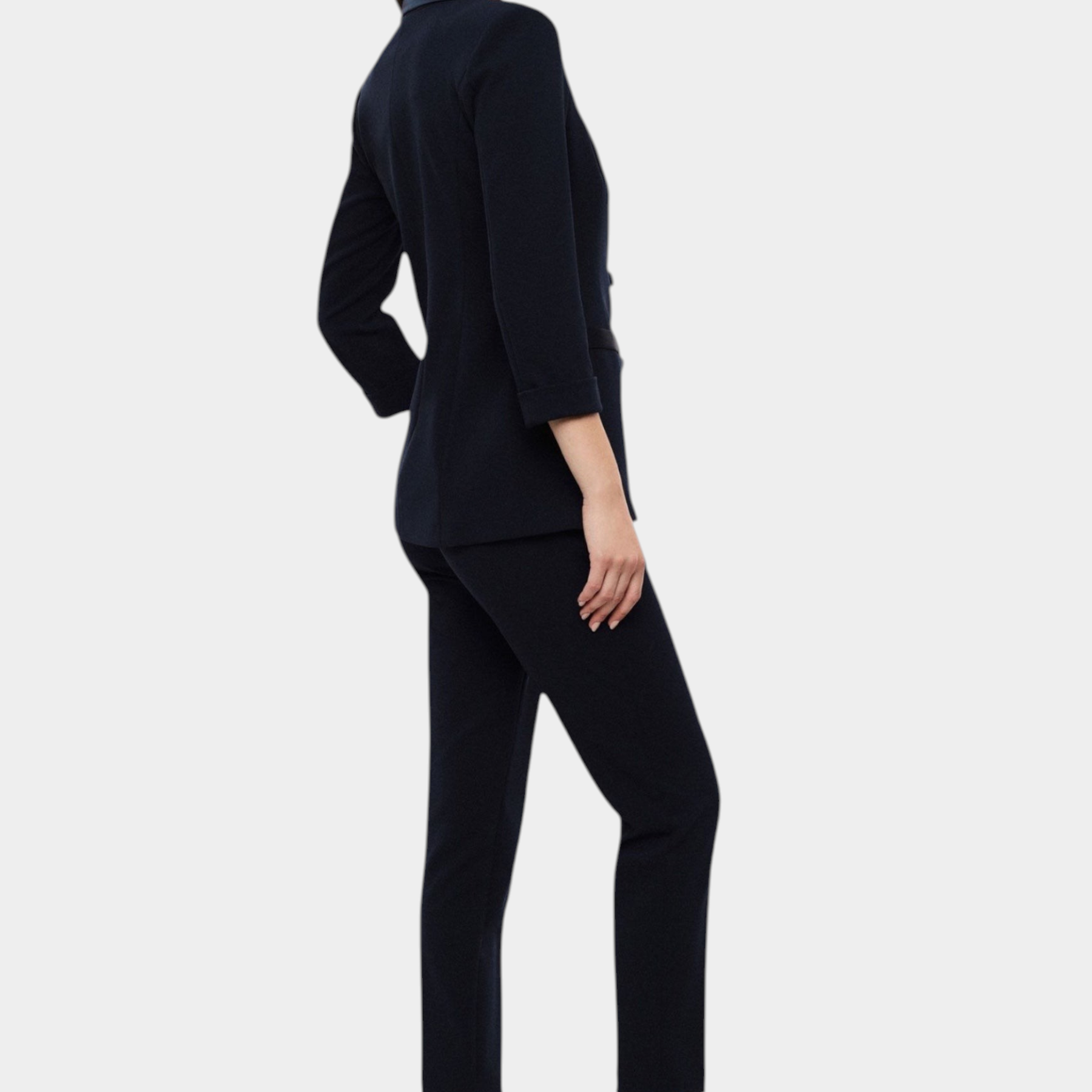 Pantaloni sartoriali linea affusolata donna blu imperial