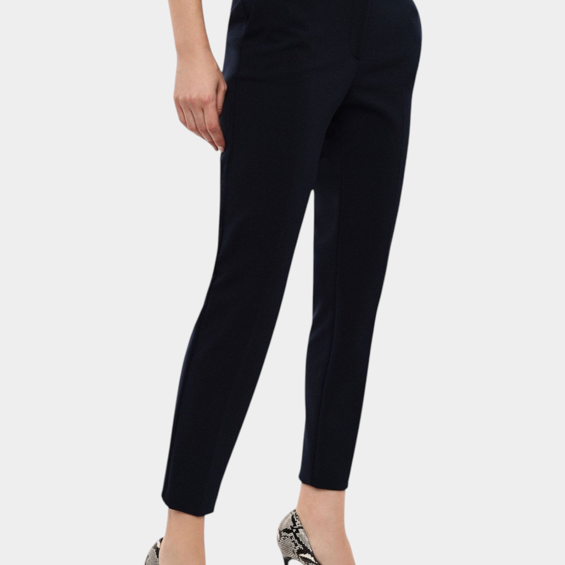 Pantaloni sartoriali linea affusolata donna blu imperial
