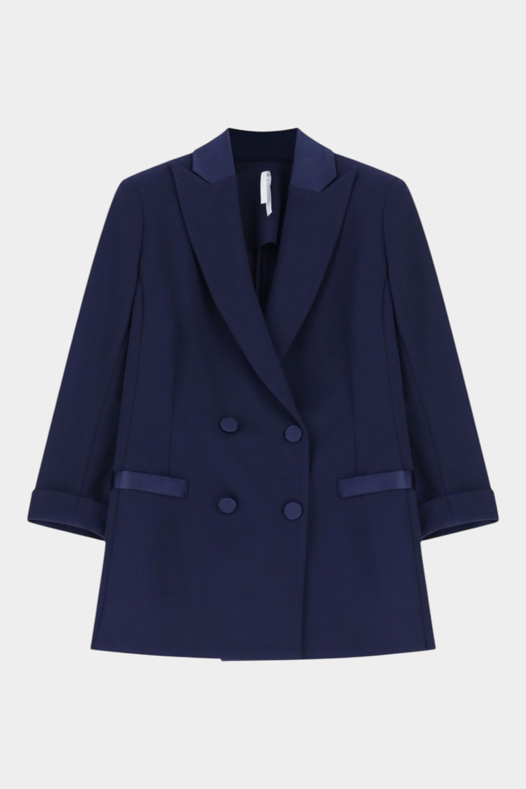 Blazer doppiopetto con maniche tre quarti donna blu imperial