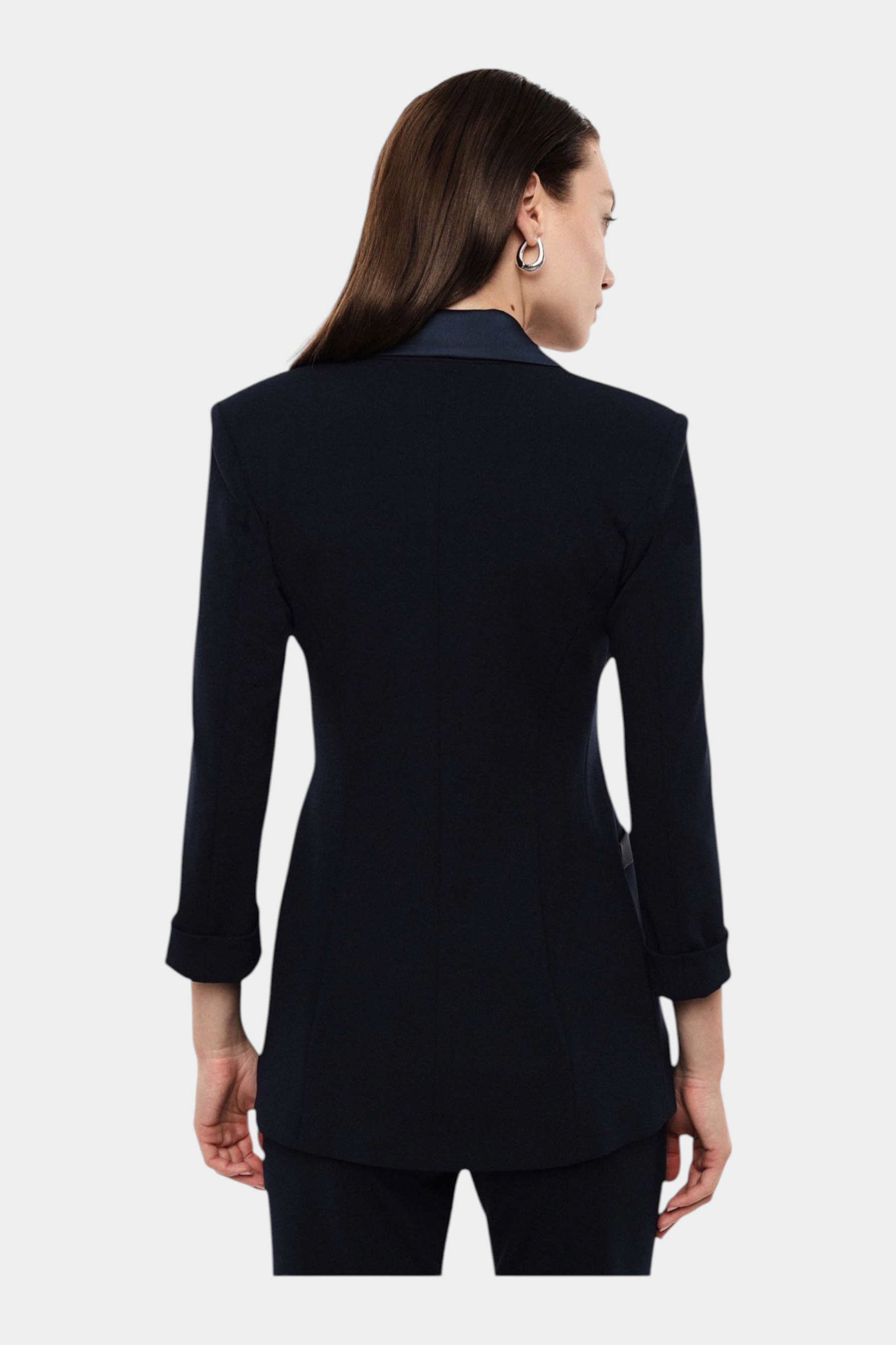 Blazer doppiopetto con maniche tre quarti donna blu imperial