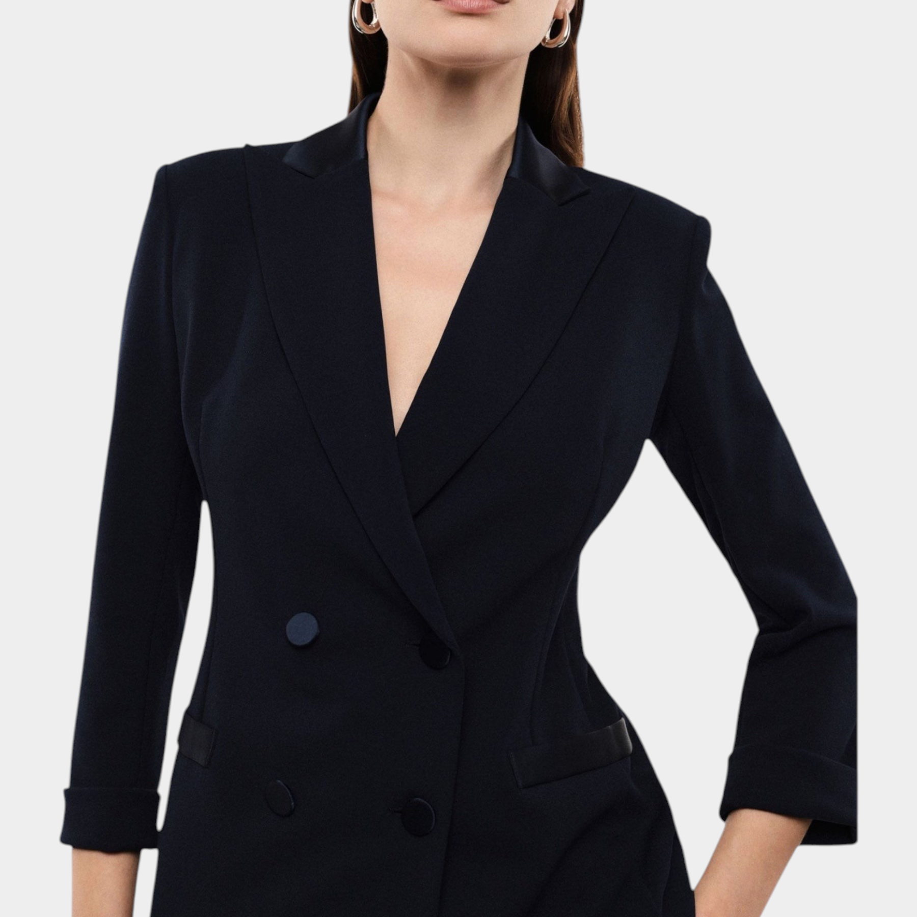 Blazer doppiopetto con maniche tre quarti donna blu imperial