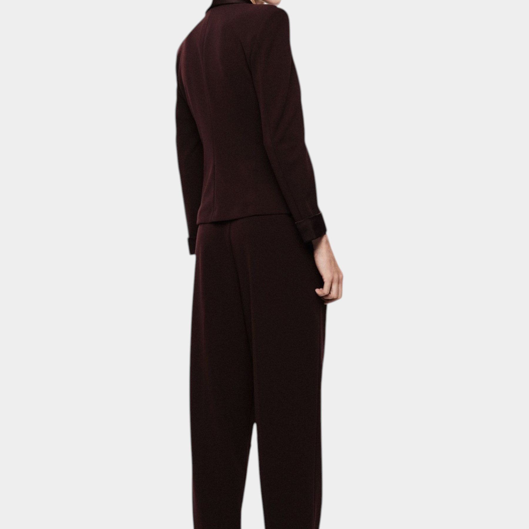 Pantaloni palazzo a vita alta con frange donna bordeaux imperial