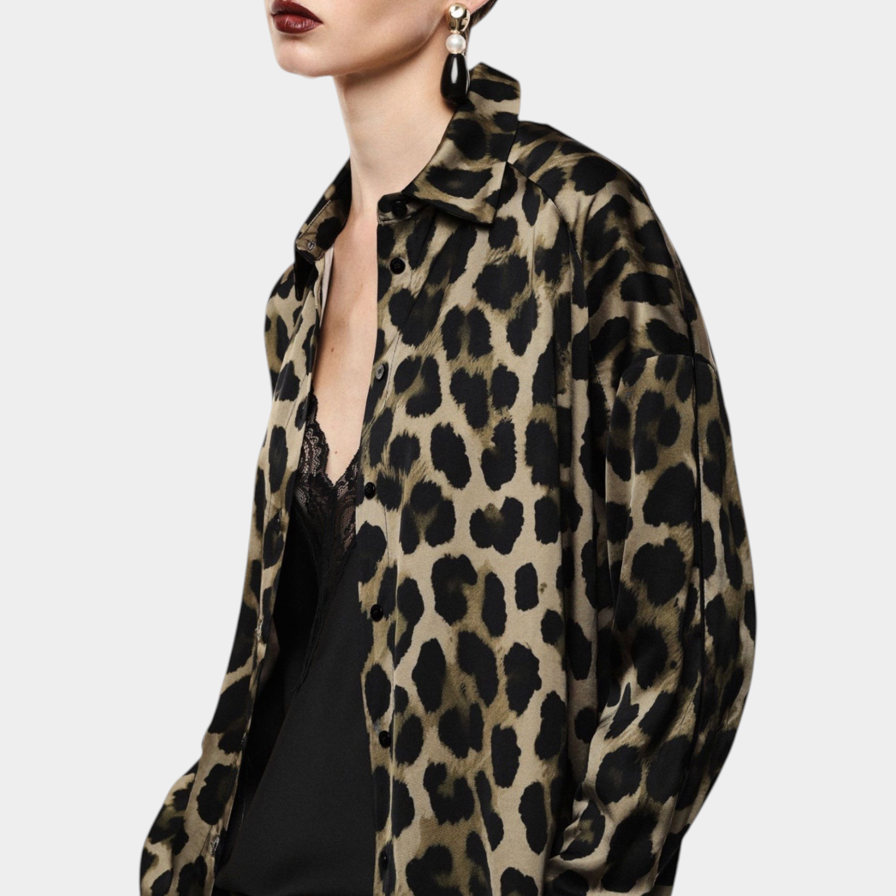 Camicia stampa animalier donna verde imperial - camicie