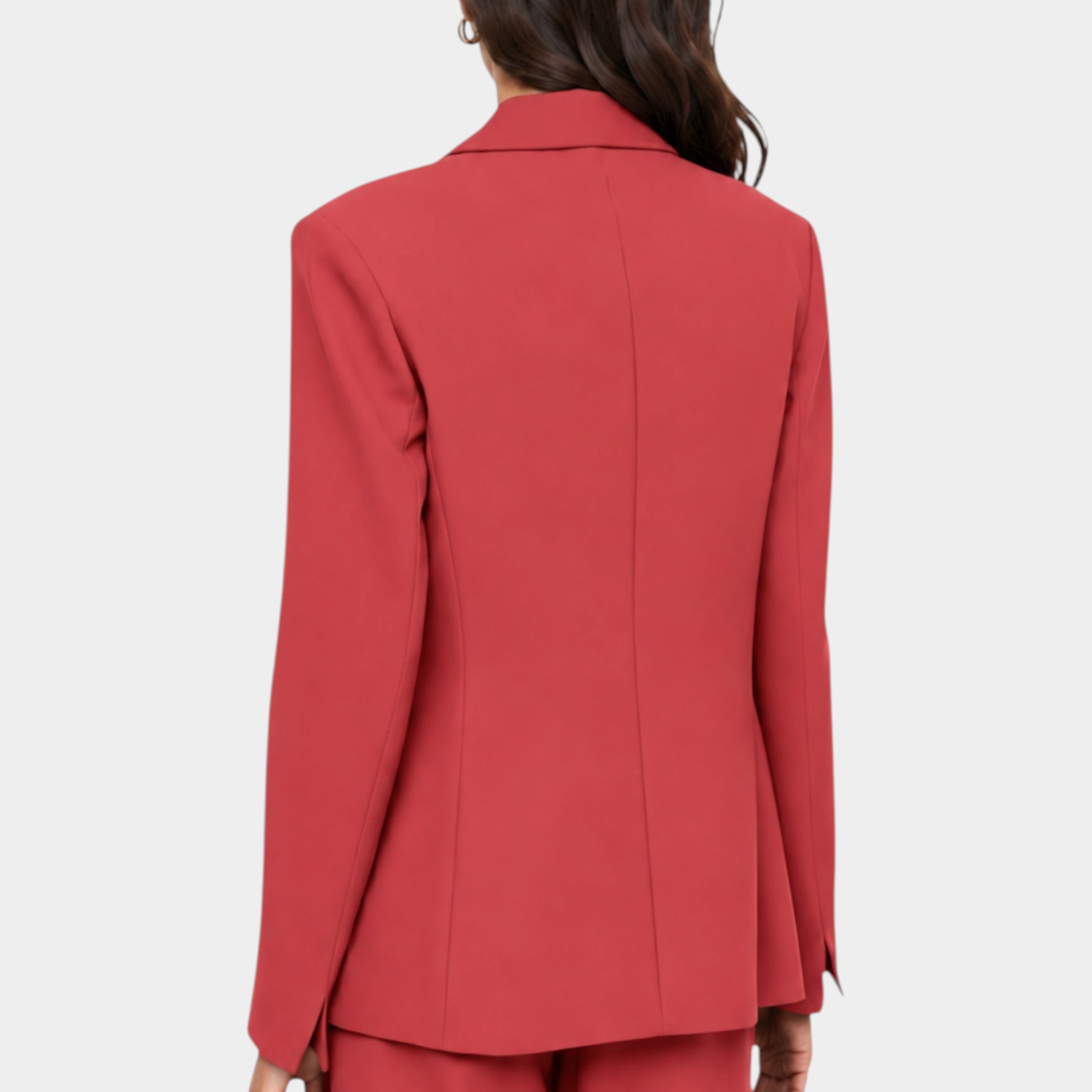 Blazer monopetto con tasche a patta laterali donna rosa imperial