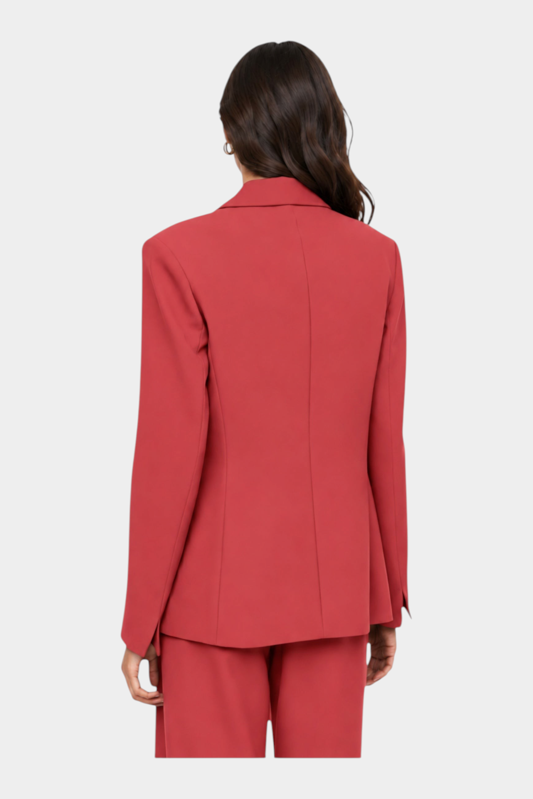 Blazer monopetto con tasche a patta laterali donna rosa imperial