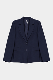 Blazer monopetto con tasche a patta laterali donna blu imperial