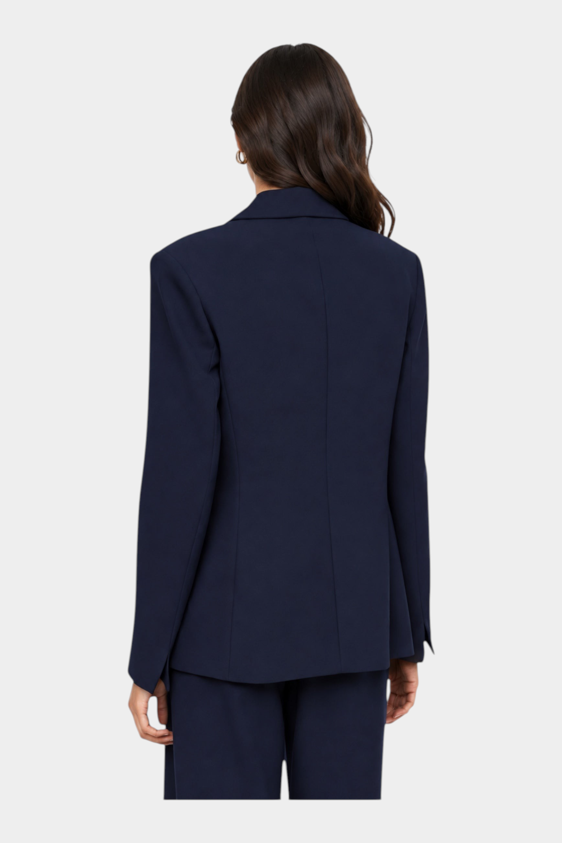 Blazer monopetto con tasche a patta laterali donna blu imperial