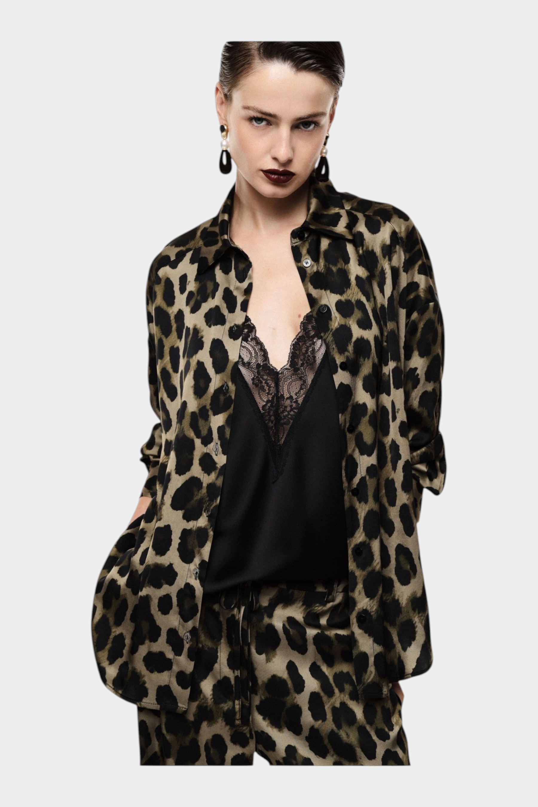 Camicia stampa animalier donna verde imperial - camicie