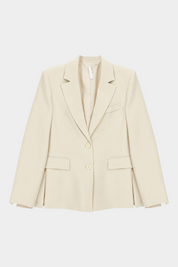 Blazer monopetto con tasche a patta laterali donna avorio imperial