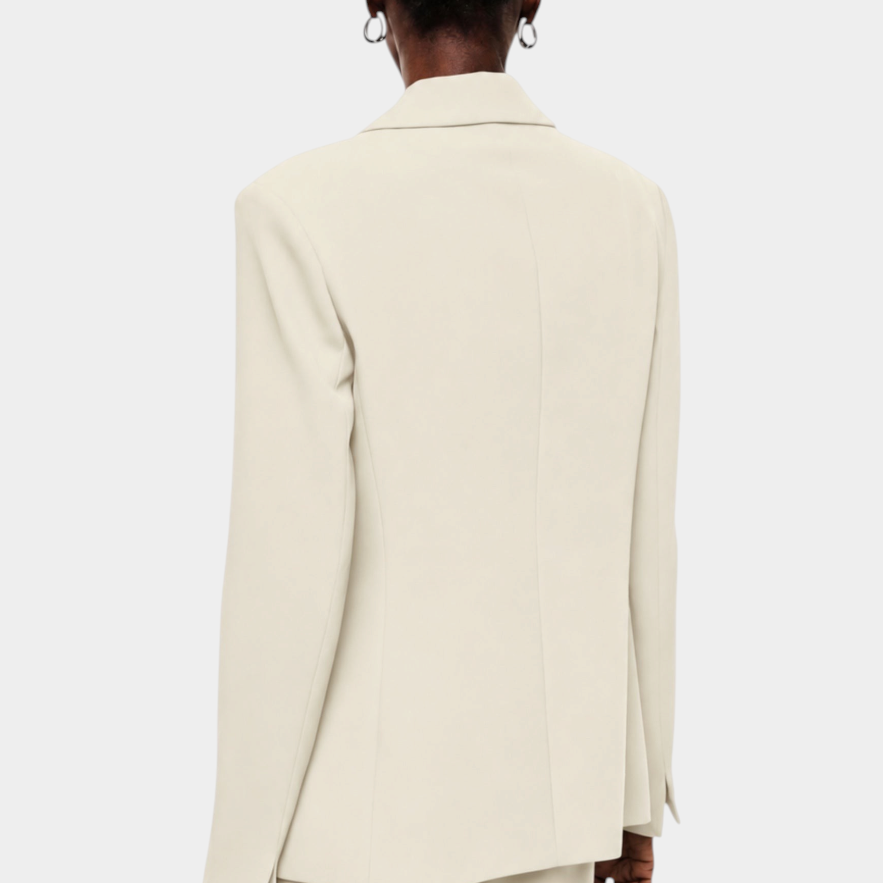 Blazer monopetto con tasche a patta laterali donna avorio imperial