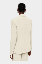 Blazer monopetto con tasche a patta laterali donna avorio imperial