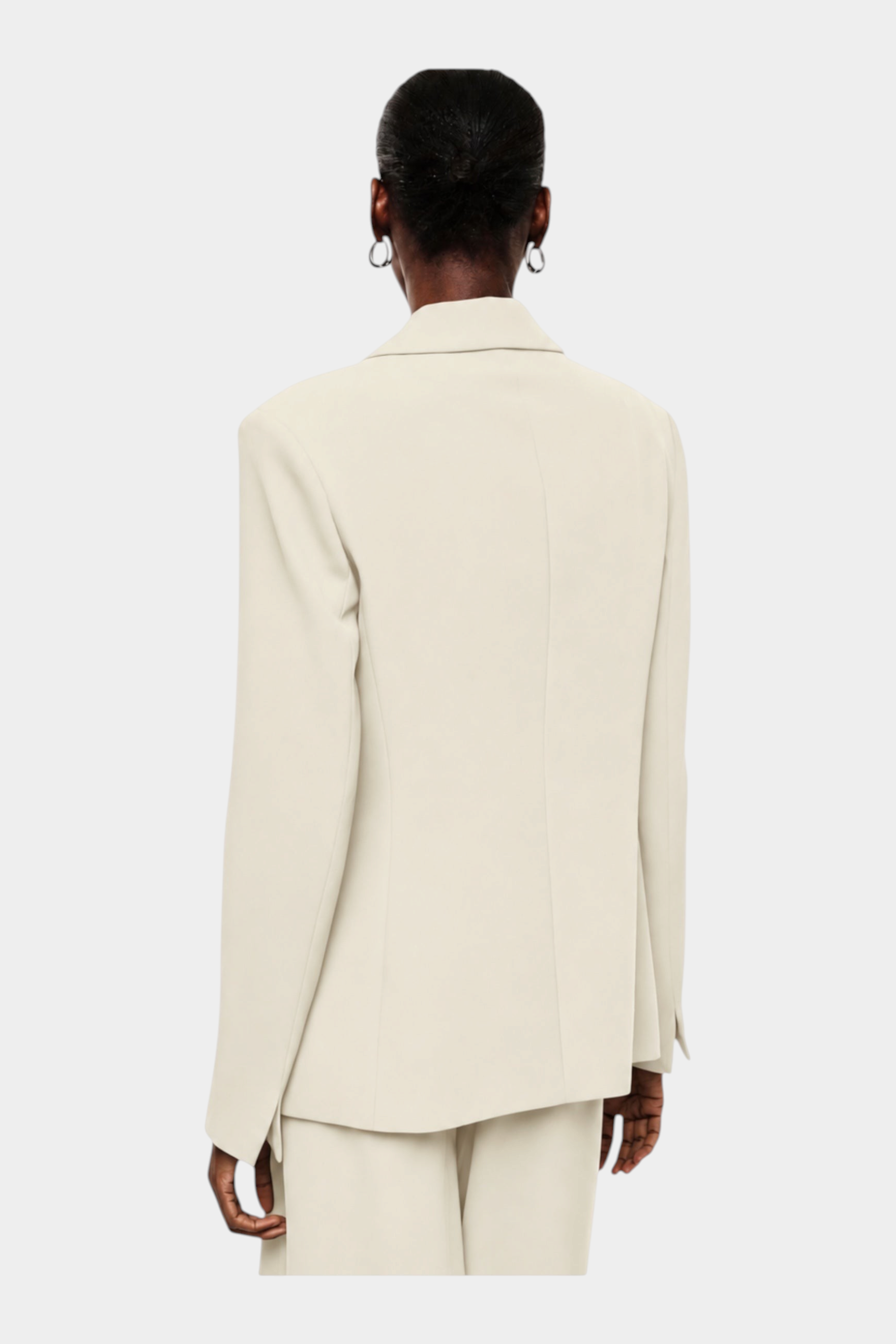 Blazer monopetto con tasche a patta laterali donna avorio imperial