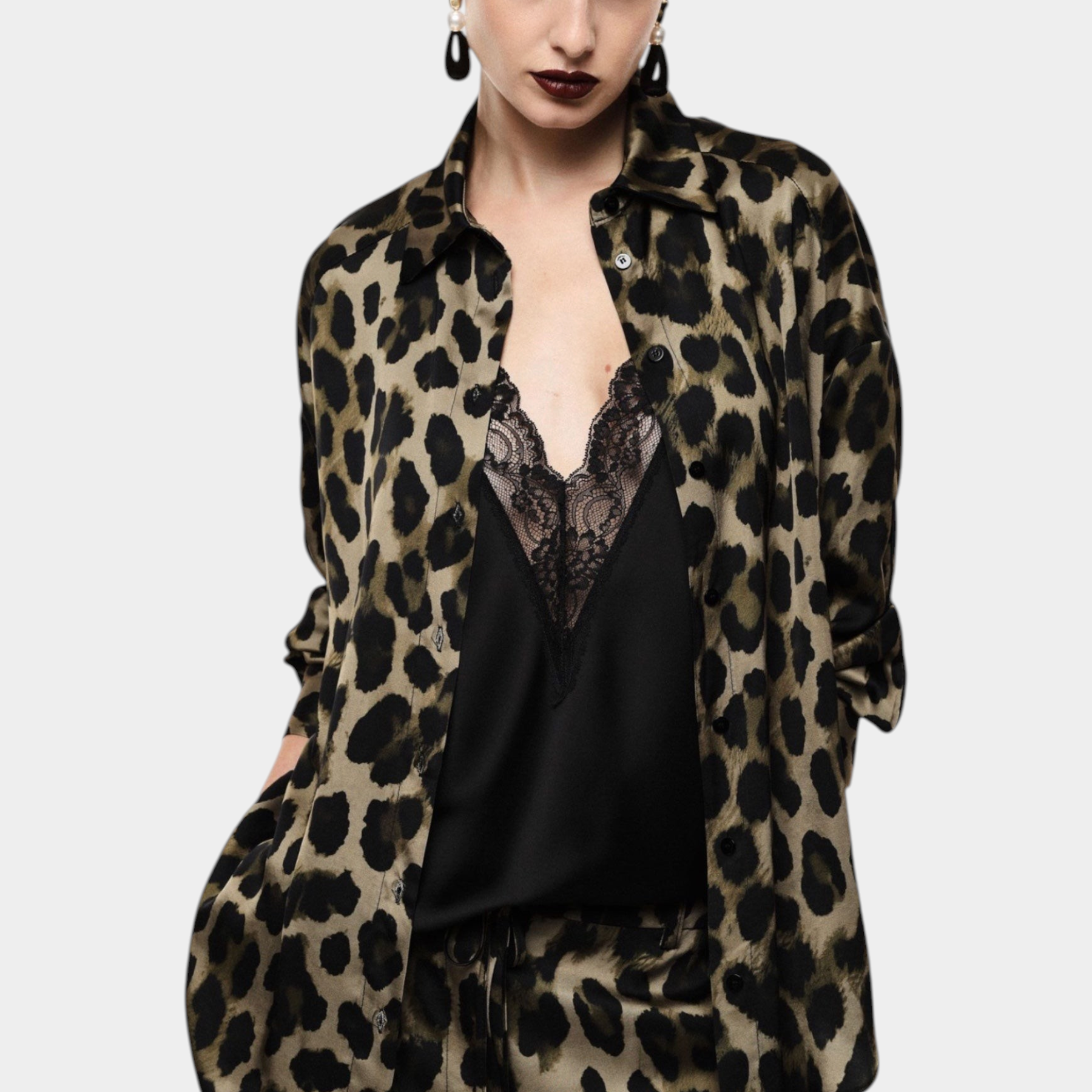 Camicia stampa animalier donna verde imperial - camicie