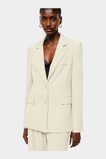 Blazer monopetto con tasche a patta laterali donna avorio imperial
