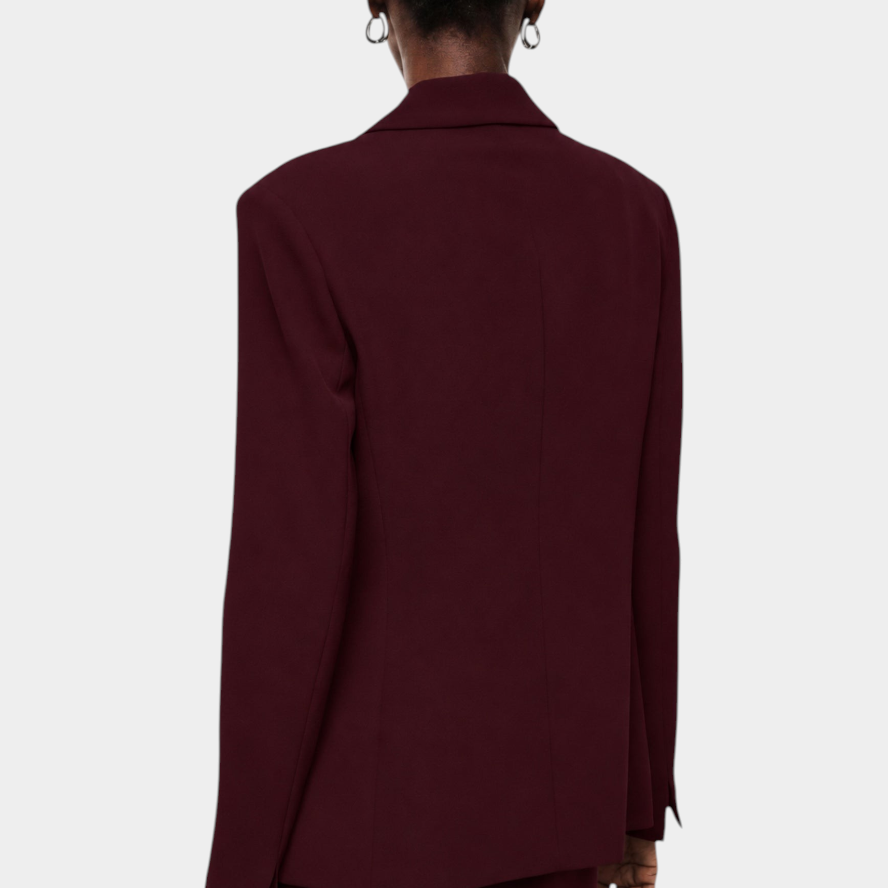Blazer monopetto con tasche a patta laterali donna bordeaux imperial