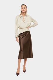 Camicia regular-fit con cintura decorativa donna avorio imperial - camicie