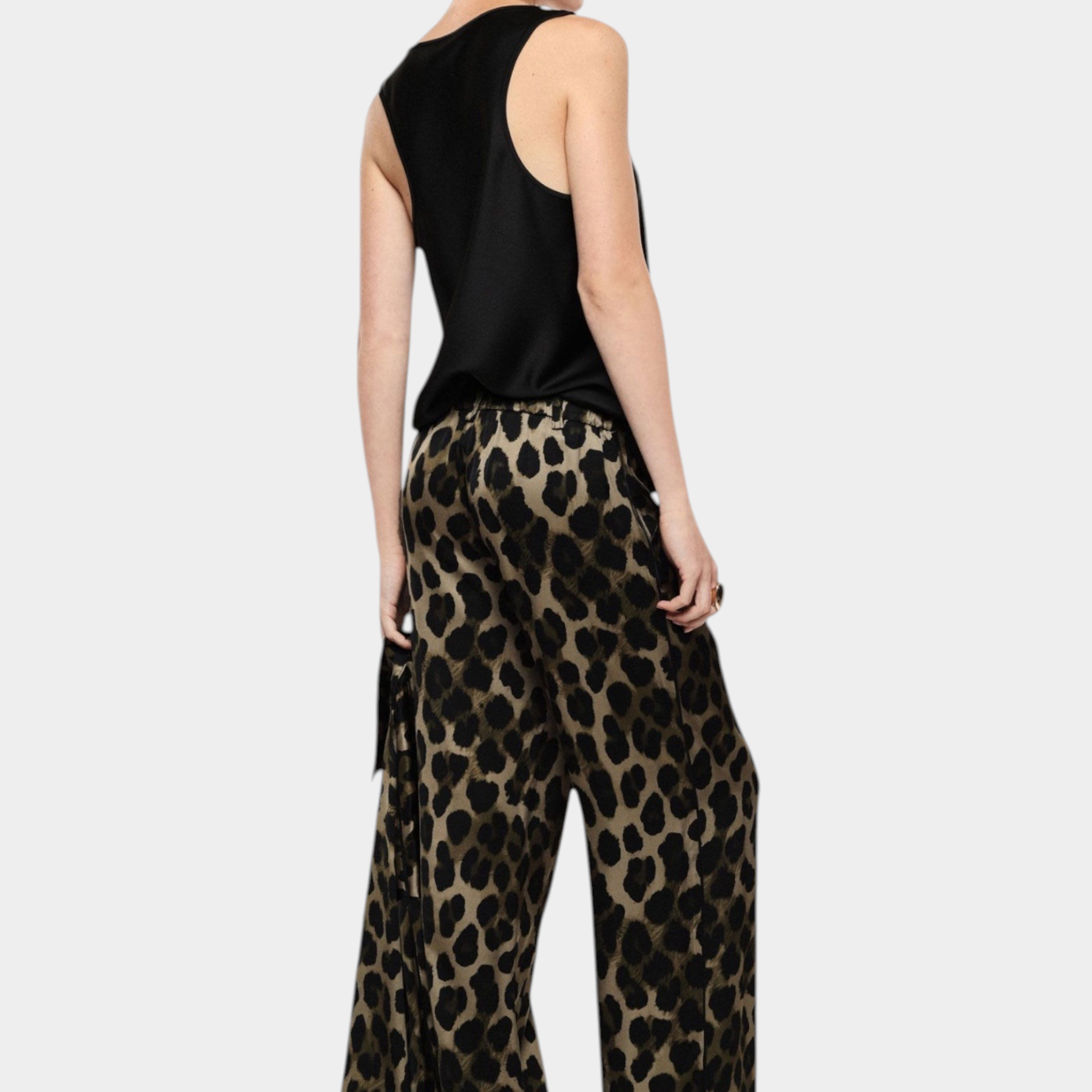 Pantaloni palazzo animalier vita alta donna multicolore imperial