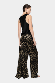Pantaloni palazzo animalier vita alta donna multicolore imperial