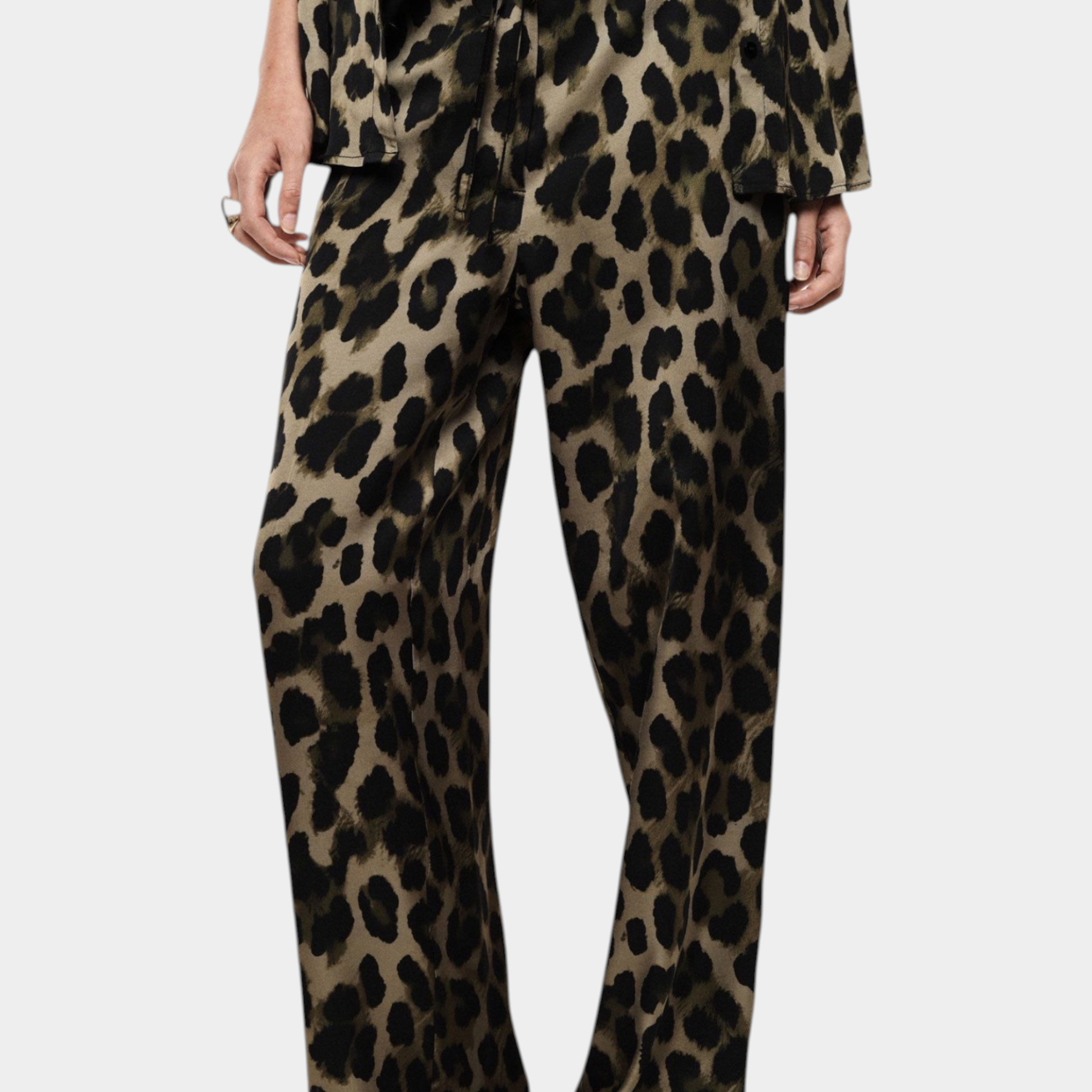 Pantaloni palazzo animalier vita alta donna multicolore imperial