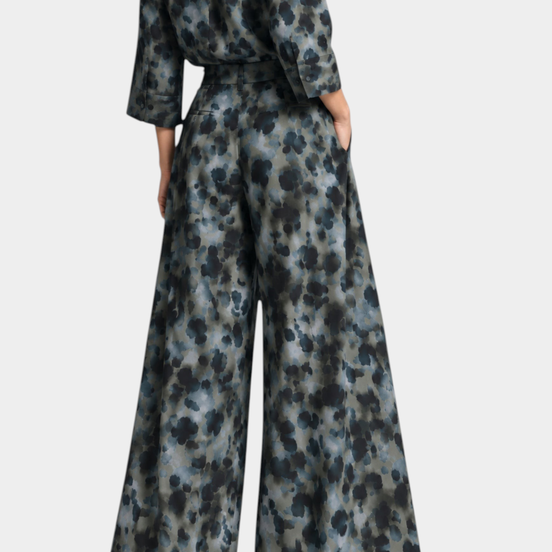Pantaloni palazzo con pinces e vita alta donna multicolore please