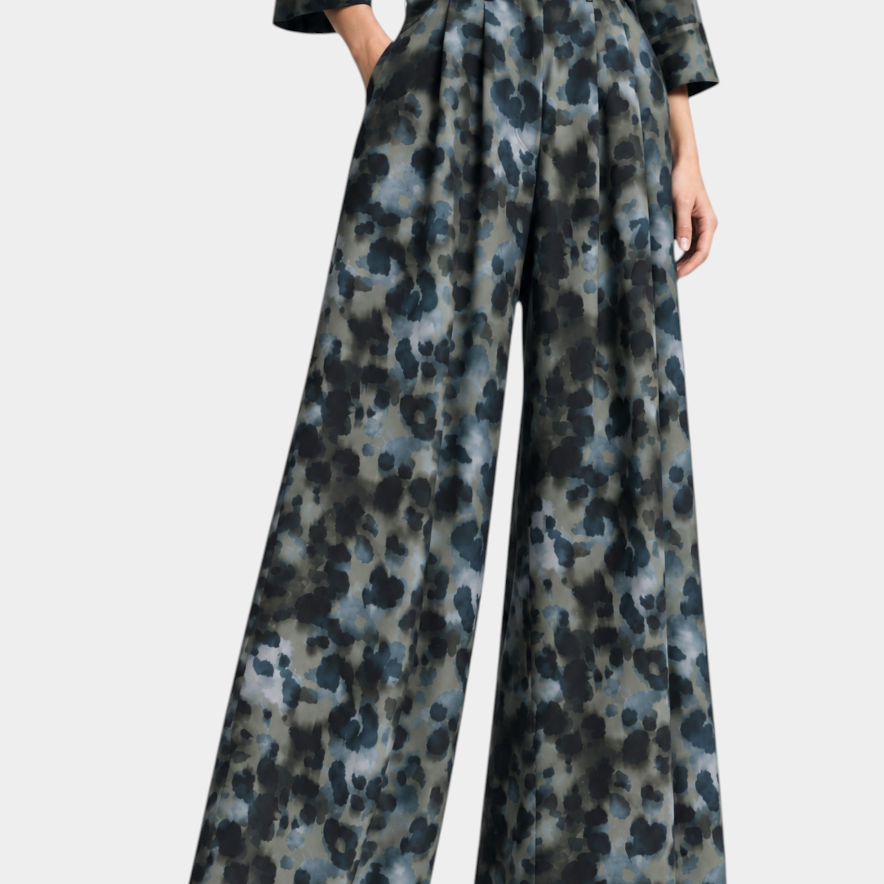 Pantaloni palazzo con pinces e vita alta donna multicolore please