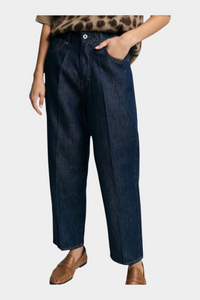 Jeans baloon fit vita alta pinces Donna Blu PLEASE - XS