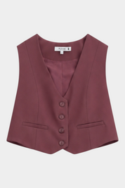 Gilet cropped donna bordeaux please