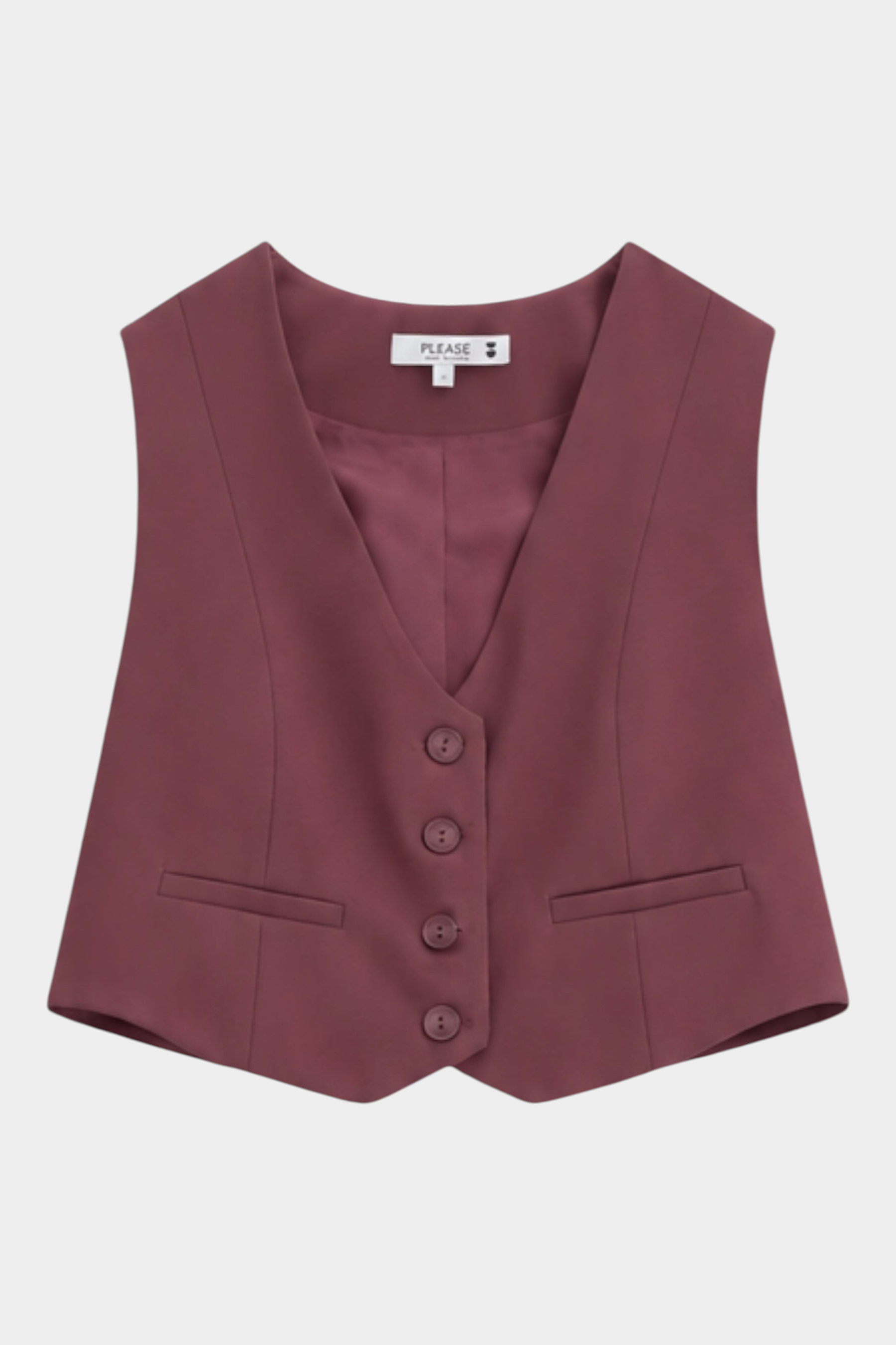 Gilet cropped donna bordeaux please
