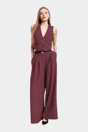 Gilet cropped donna bordeaux please