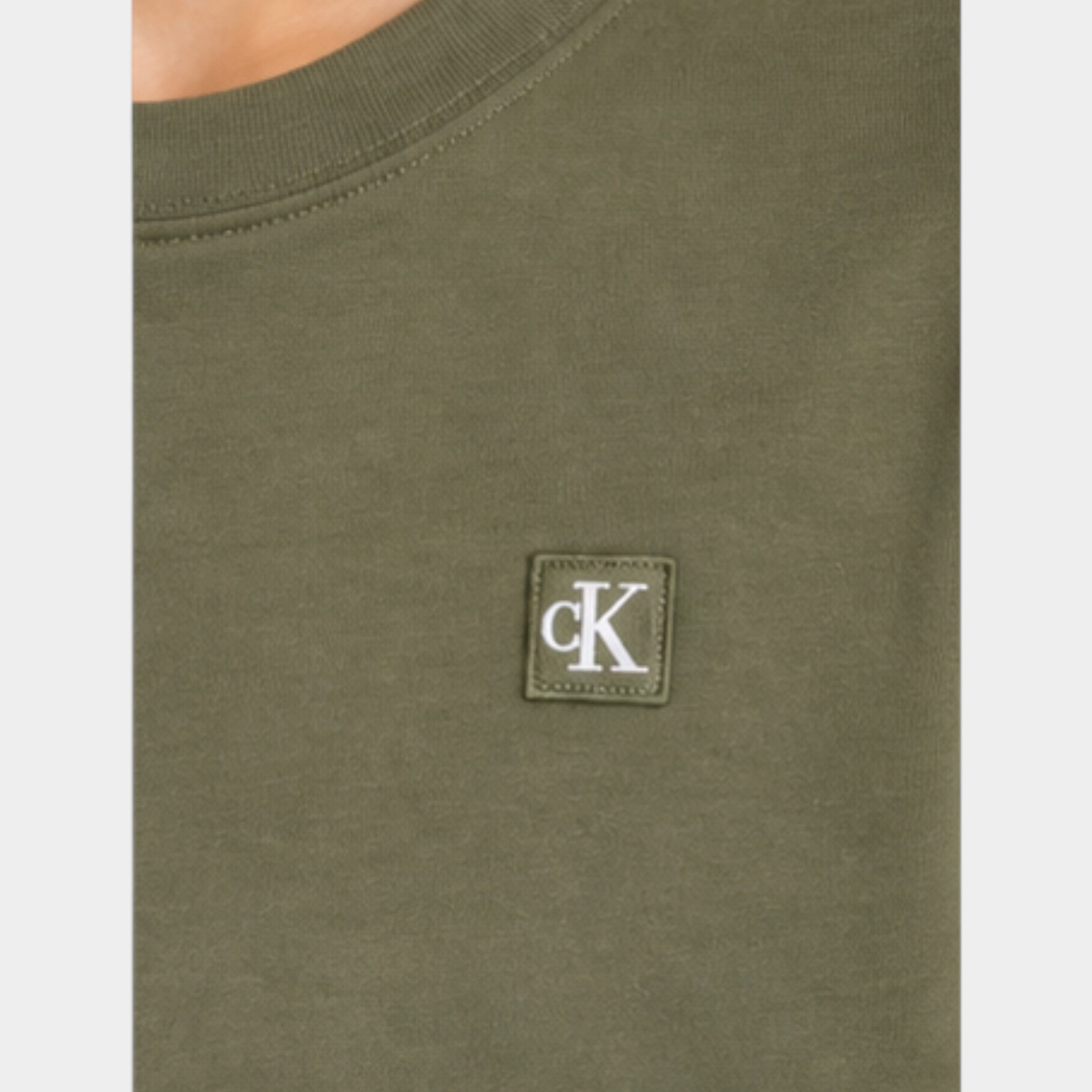 T-shirt con logo iconico bambino verde calvin klein