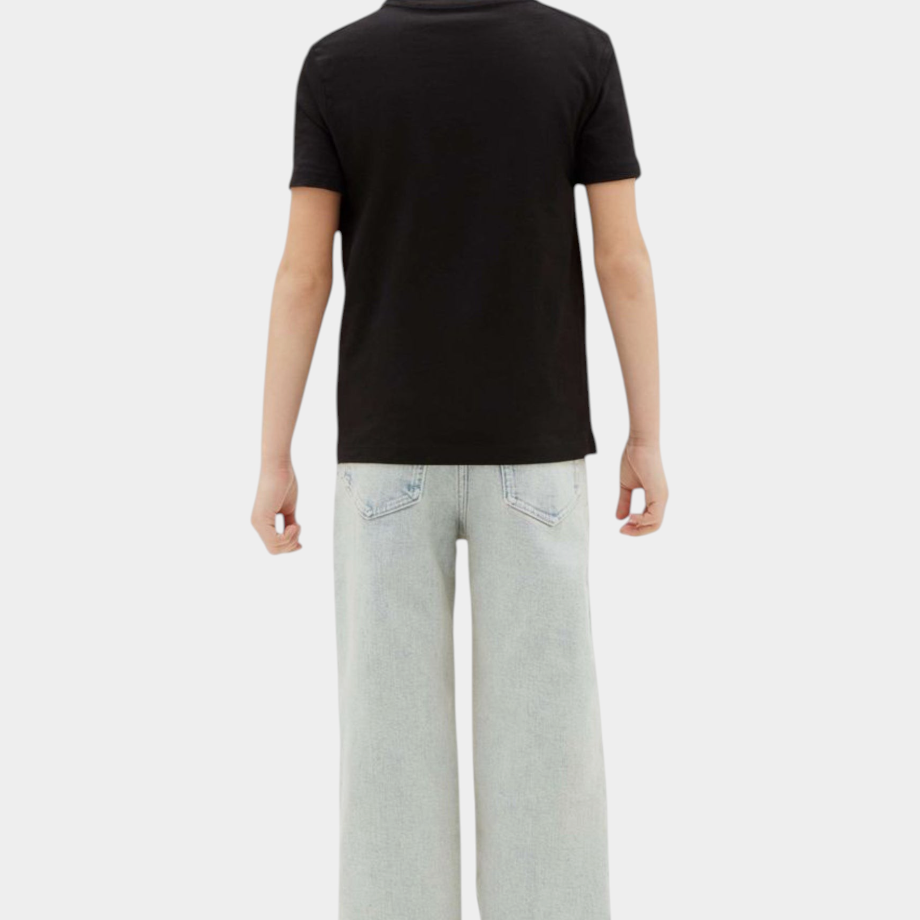 T-shirt con logo iconico bambino nero calvin klein
