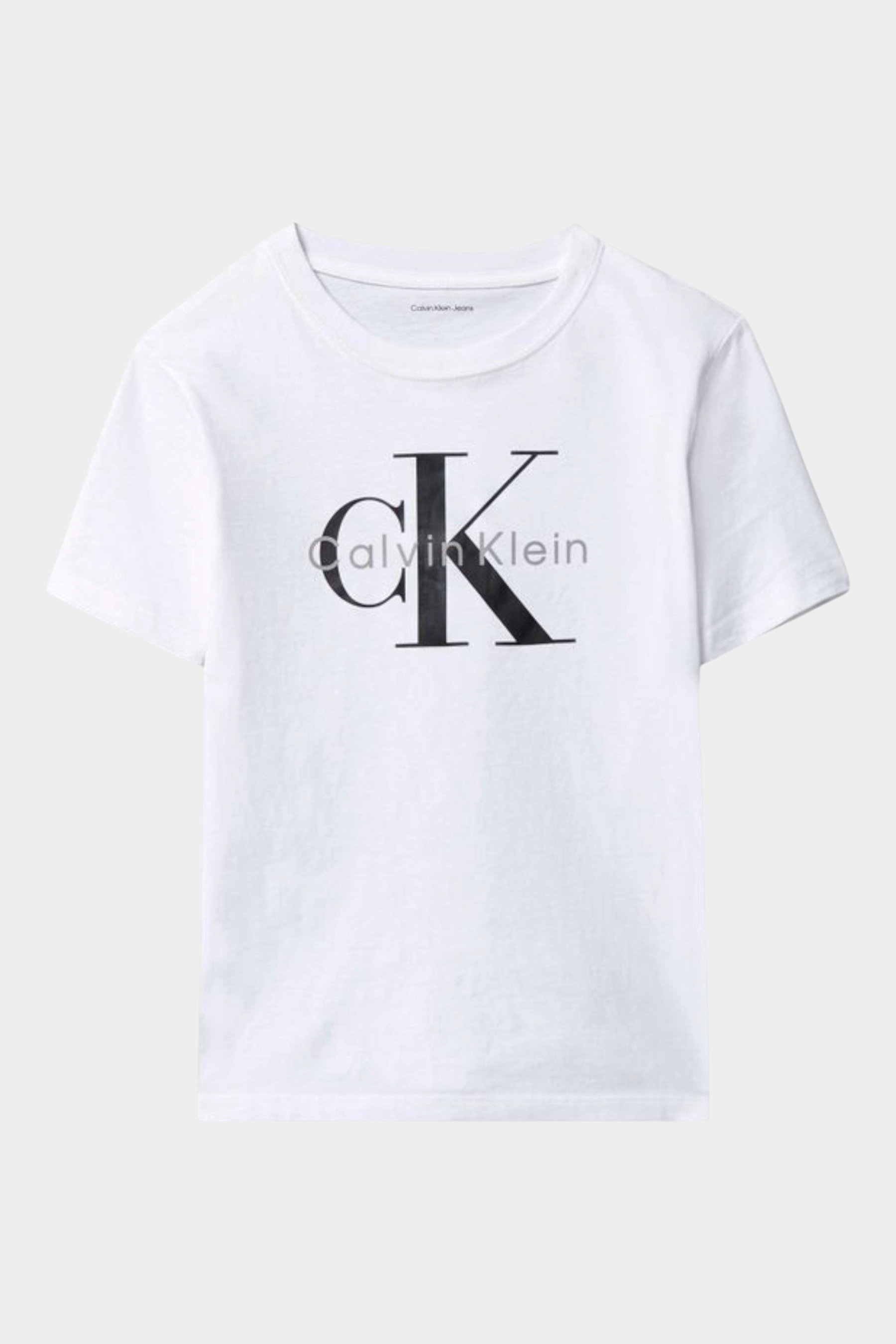 T-shirt con logo iconico bambino bianco calvin klein