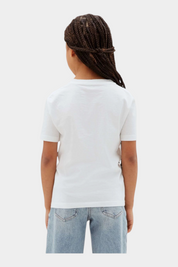 T-shirt con logo iconico bambino bianco calvin klein