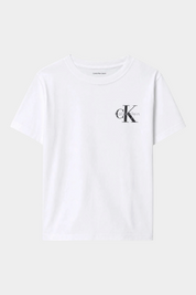 T-shirt con logo iconico bambino bianco calvin klein