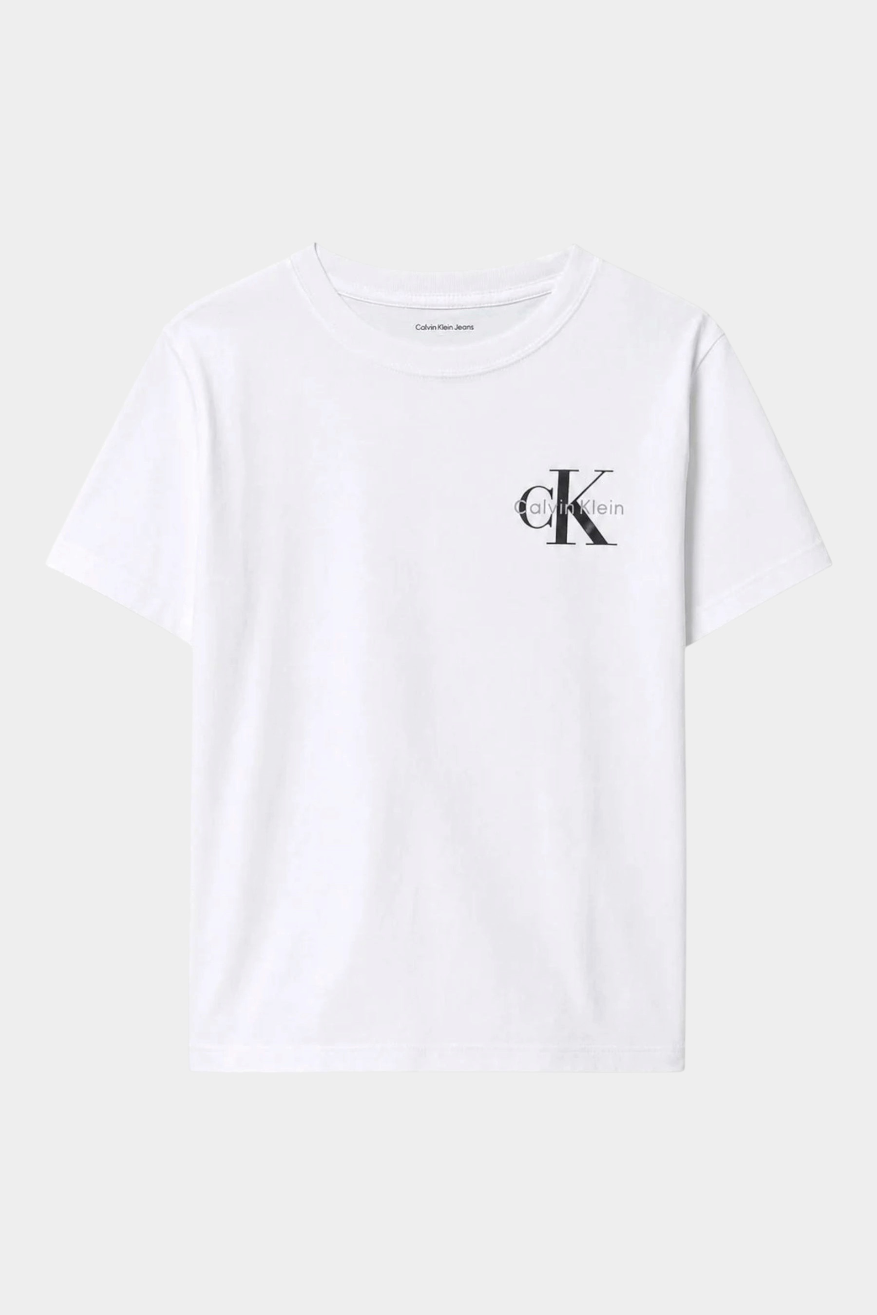 T-shirt con logo iconico bambino bianco calvin klein